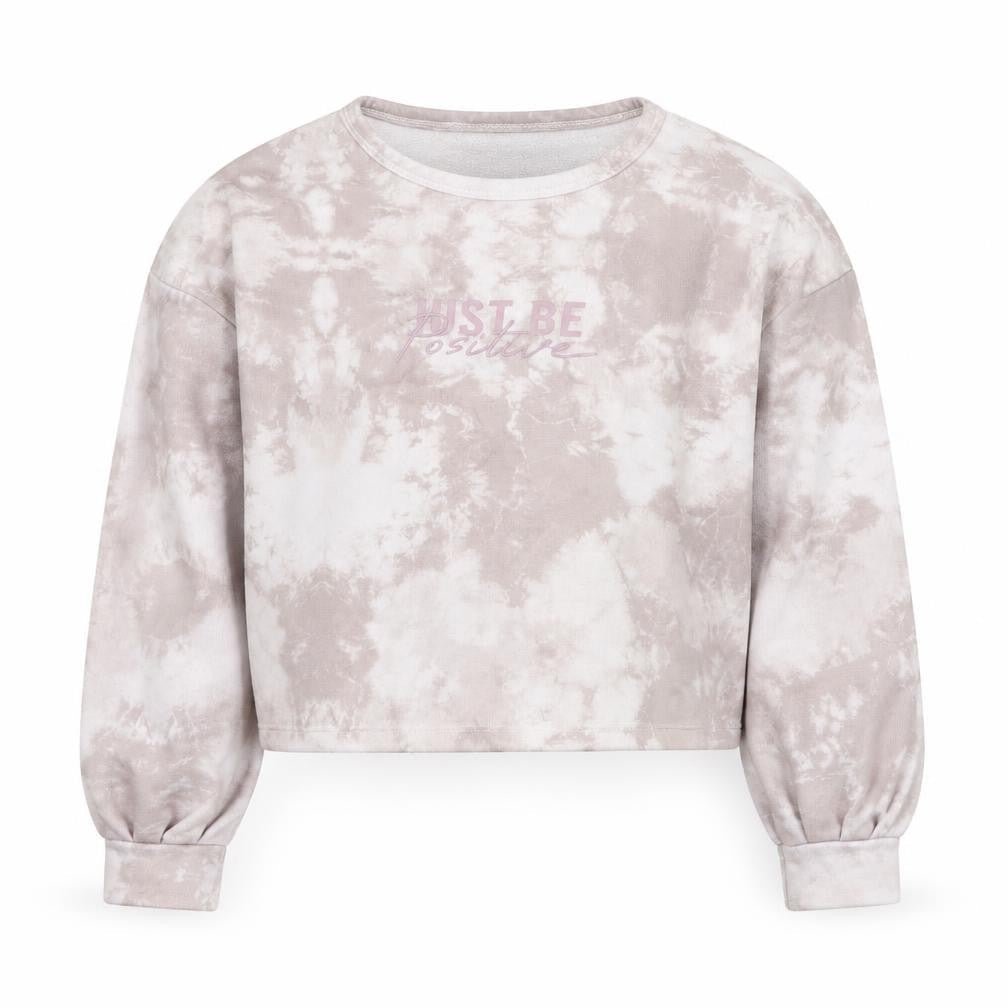 Front view of Primark girls’ pink polyester pullover sweatshirt, size 9-10, years pullover - slogan