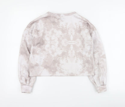 Back view of Primark girls’ pink polyester pullover sweatshirt, size 9-10, years pullover - slogan