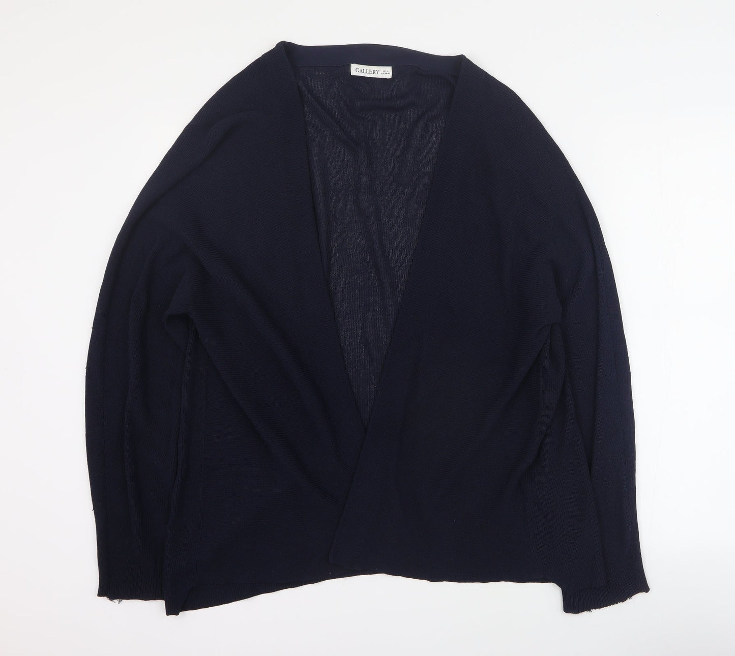 Gallery Womens Blue V-Neck  Viscose Cardigan Jumper Size L