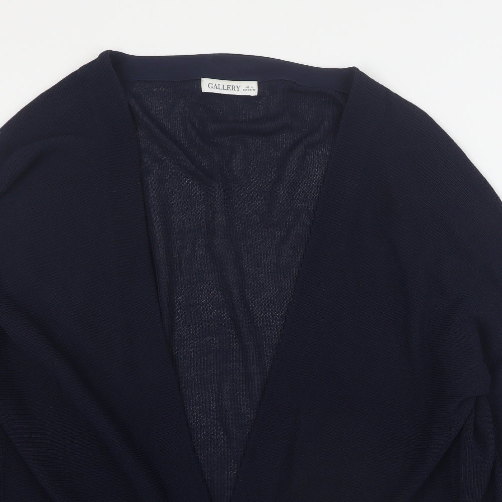 Gallery Womens Blue V-Neck  Viscose Cardigan Jumper Size L