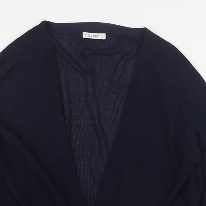 Gallery Womens Blue V-Neck  Viscose Cardigan Jumper Size L