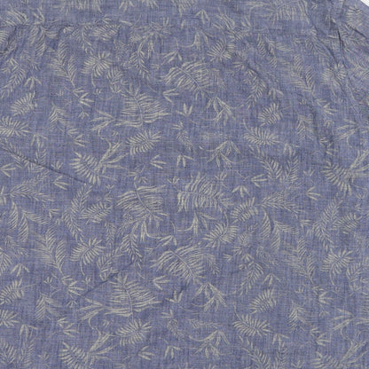 F&F Mens Blue  Cotton  Button-Up Size 2XL Collared Button - Leaf print