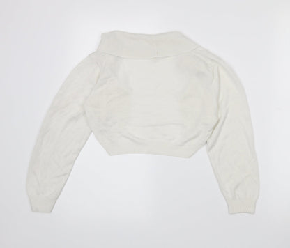 Womens UK Size M Monsoon White Cape Jumper