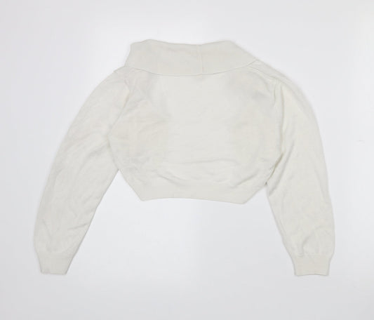 Womens UK Size M Monsoon White Cape Jumper