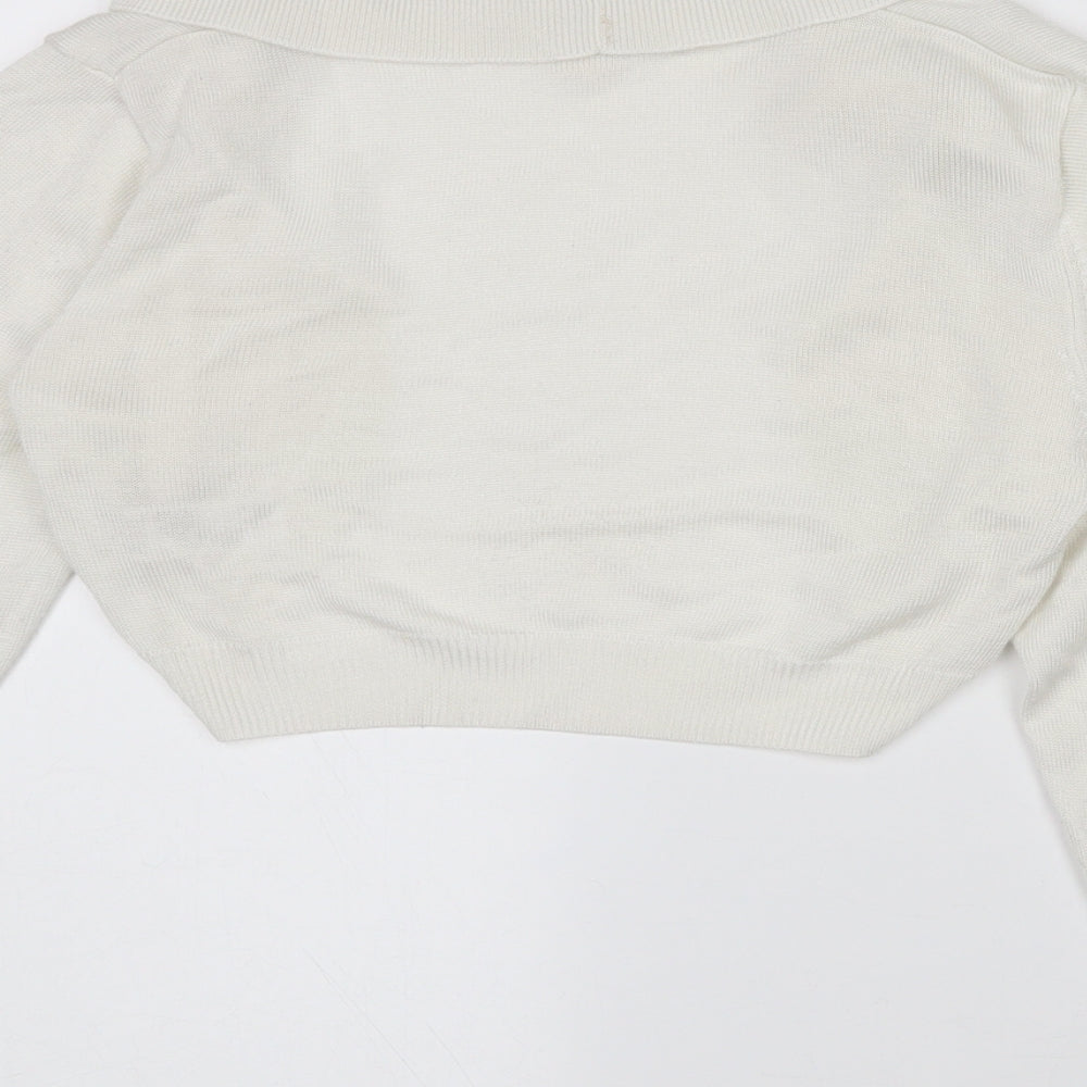 Womens UK Size M Monsoon White Cape Jumper