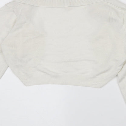 Womens UK Size M Monsoon White Cape Jumper