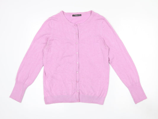 Womens UK Size M Dunnes Stores Pink Cardigan Jumper