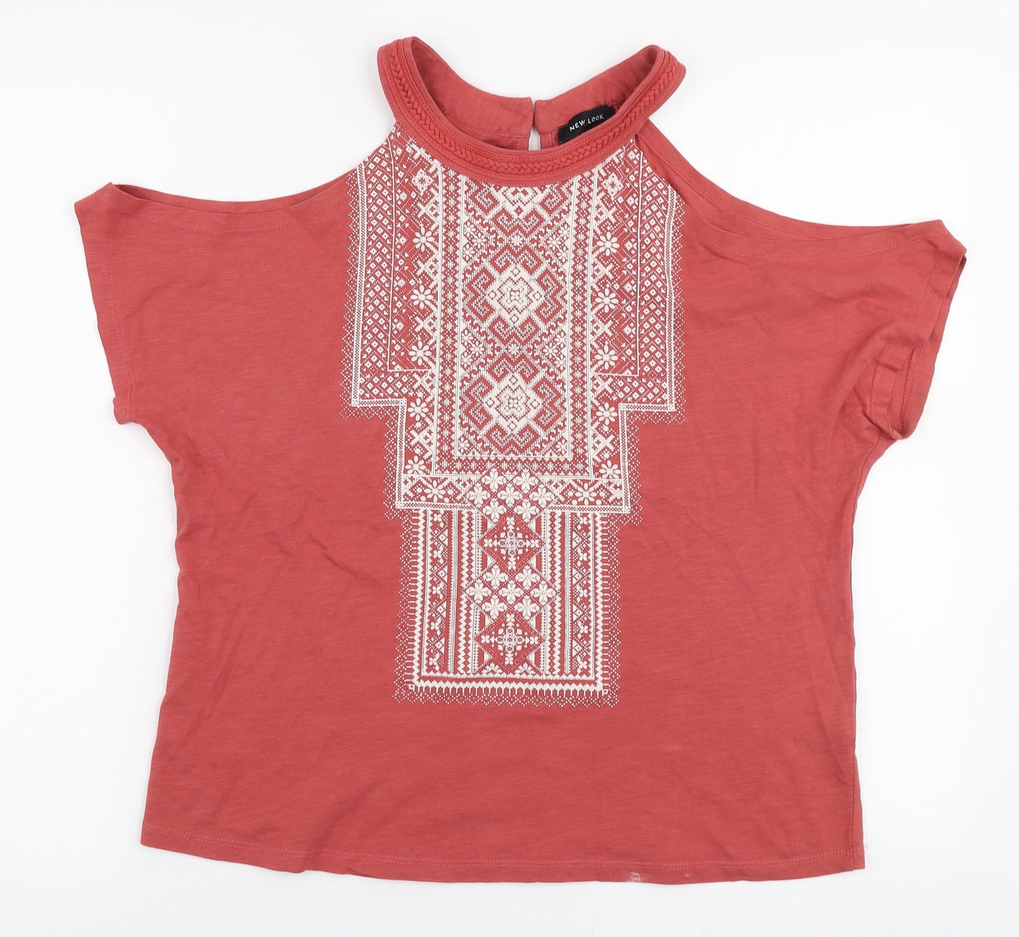 Womens UK Size 8 New Look Orange Jersey T-Shirt