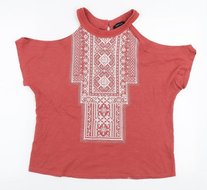 Womens UK Size 8 New Look Orange Jersey T-Shirt