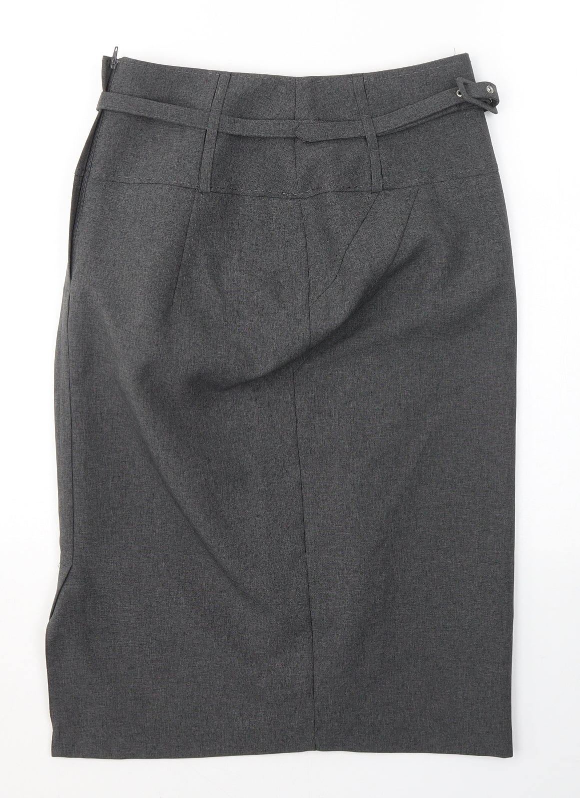 Atmosphere Womens Grey  Cotton A-Line Skirt Size 8   Zip