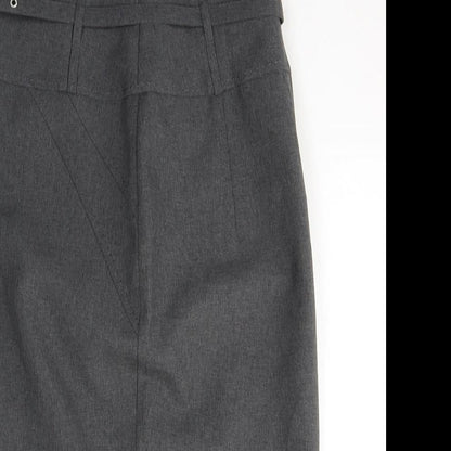 Atmosphere Womens Grey  Cotton A-Line Skirt Size 8   Zip
