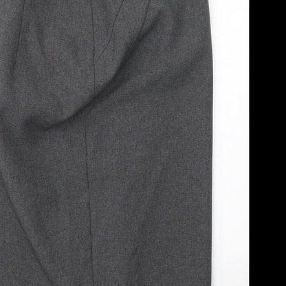 Atmosphere Womens Grey  Cotton A-Line Skirt Size 8   Zip