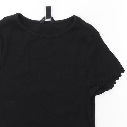 Womens UK Size 12 New Look Black Basic T-Shirt