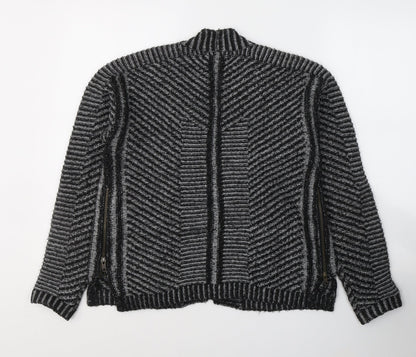 Marks and Spencer Womens Black V-Neck  Acrylic Cardigan Jumper Size 14