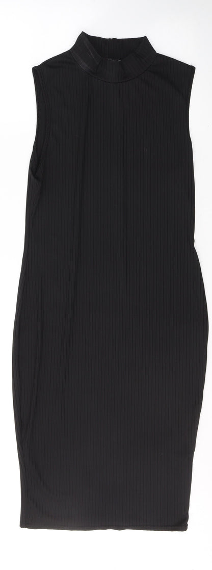 Nasty Gal Womens Black  Polyester Pencil Dress  Size 10  Round Neck Pullover