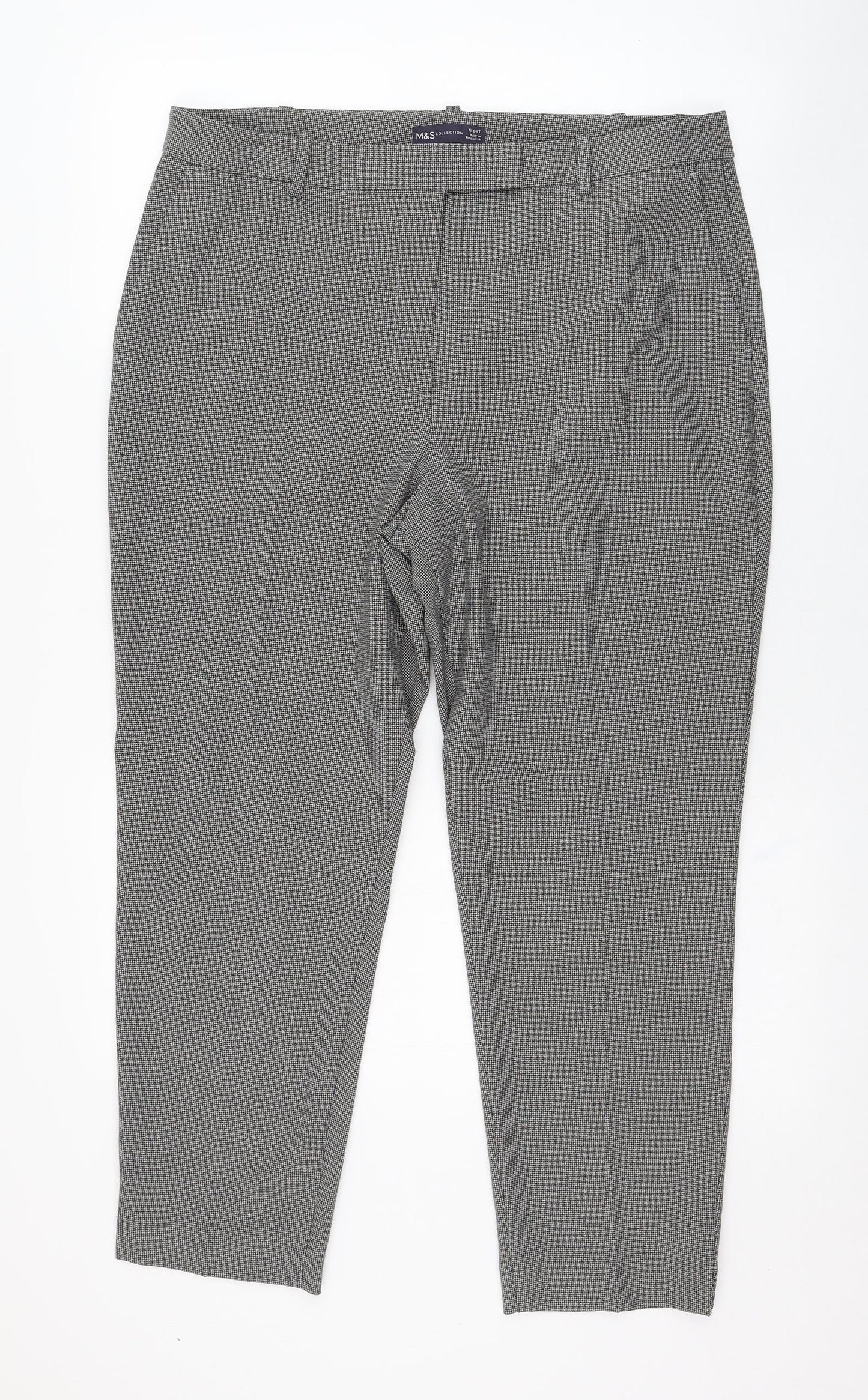 Womens UK Size 16 Marks and Spencer Regular Fit Carrot Grey Trousers