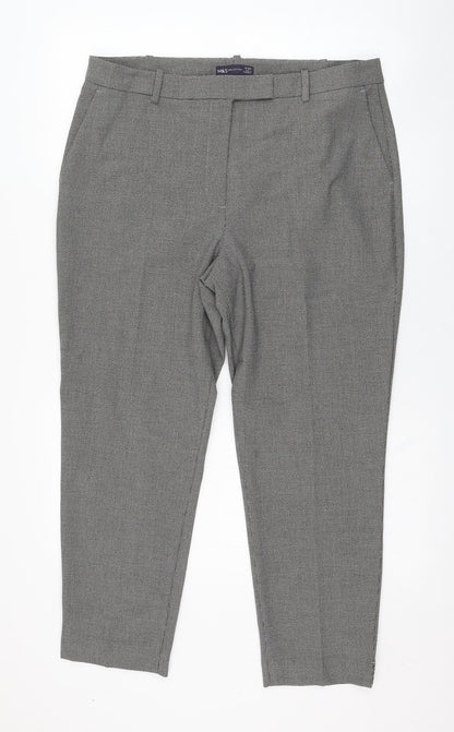 Womens UK Size 16 Marks and Spencer Regular Fit Carrot Grey Trousers