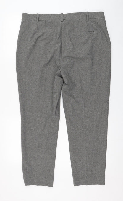 Womens UK Size 16 Marks and Spencer Regular Fit Carrot Grey Trousers
