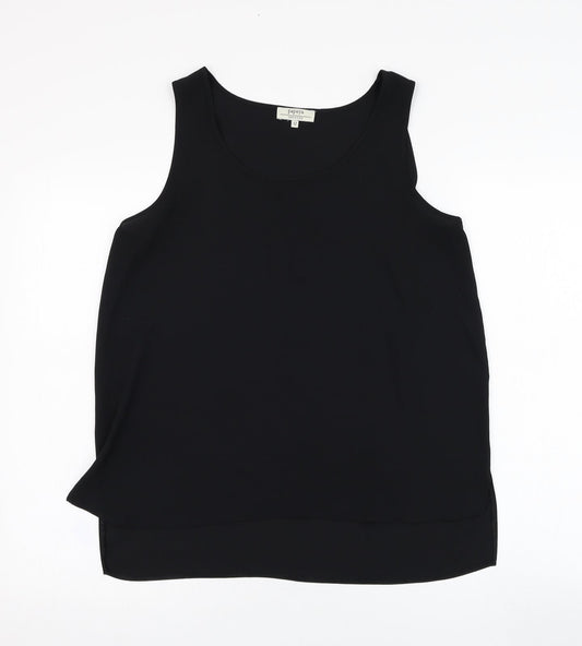 Papaya Womens Black  Polyester Tunic Tank Size 12 Round Neck