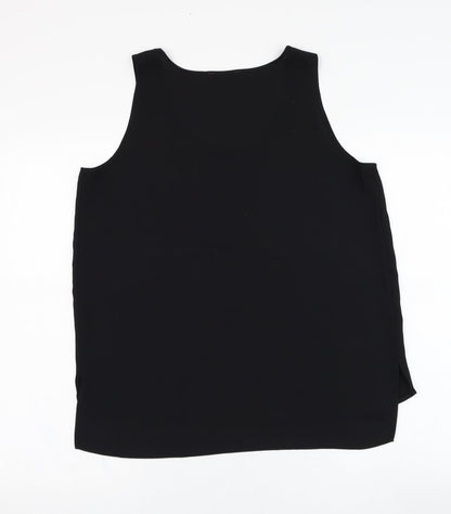 Papaya Womens Black  Polyester Tunic Tank Size 12 Round Neck
