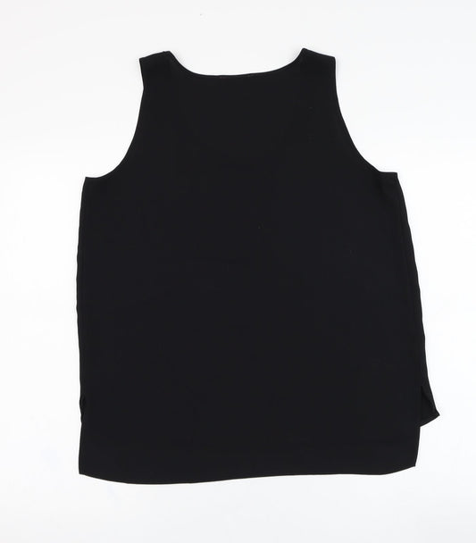 Papaya Womens Black  Polyester Tunic Tank Size 12 Round Neck