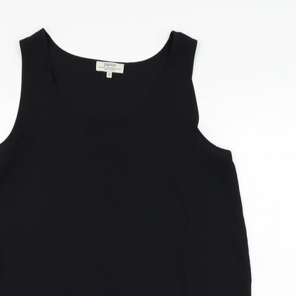 Papaya Womens Black  Polyester Tunic Tank Size 12 Round Neck
