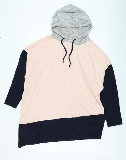 Wallis Womens Pink  Viscose Pullover Hoodie Size 12  Pullover