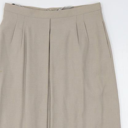Goldix Womens Beige  Modal A-Line Skirt Size 34 in   Button