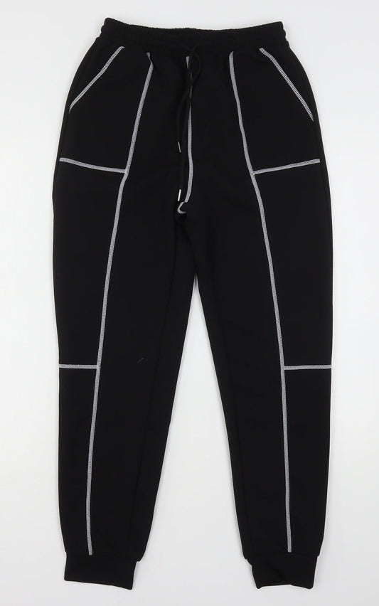 Womens UK Size S Shien Regular Fit Sweatpants Black Trousers