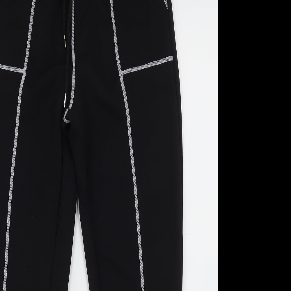 Womens UK Size S Shien Regular Fit Sweatpants Black Trousers