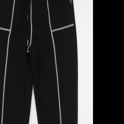 Womens UK Size S Shien Regular Fit Sweatpants Black Trousers