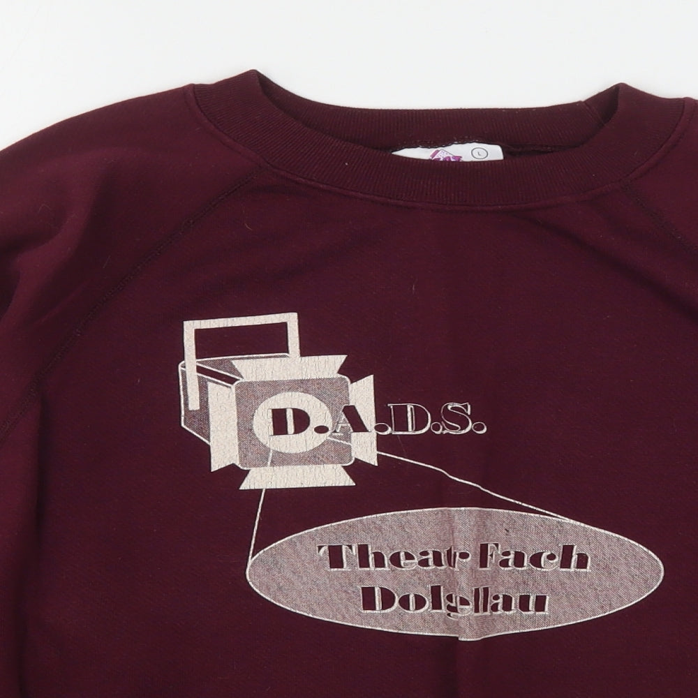 Sweat Trends Womens Purple  Cotton Pullover Sweatshirt Size L