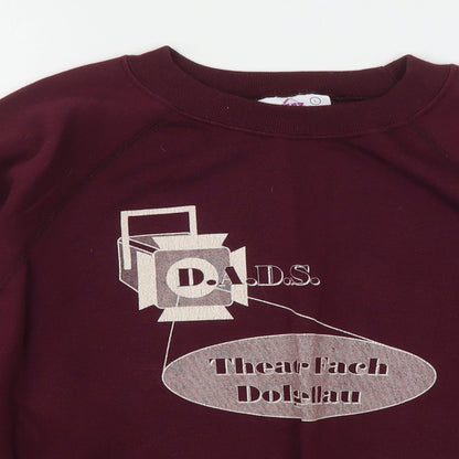 Sweat Trends Womens Purple  Cotton Pullover Sweatshirt Size L