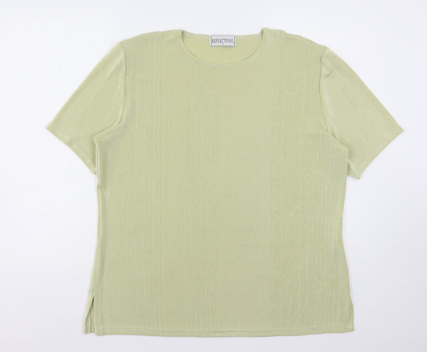Womens UK Size XL Reflections Green Basic T-Shirt