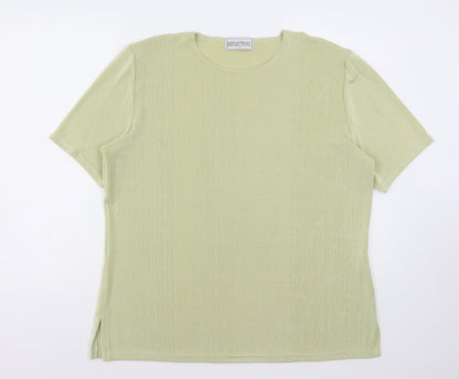 Womens UK Size XL Reflections Green Basic T-Shirt