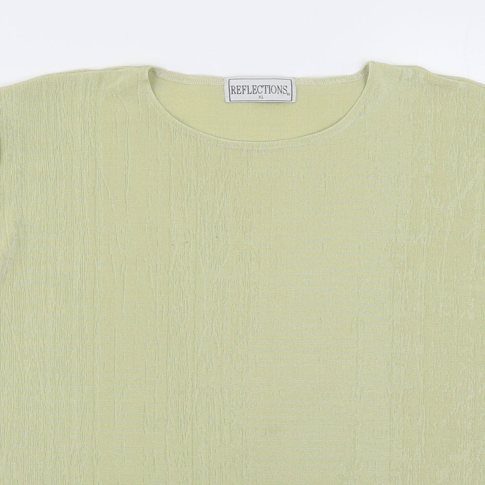 Womens UK Size XL Reflections Green Basic T-Shirt