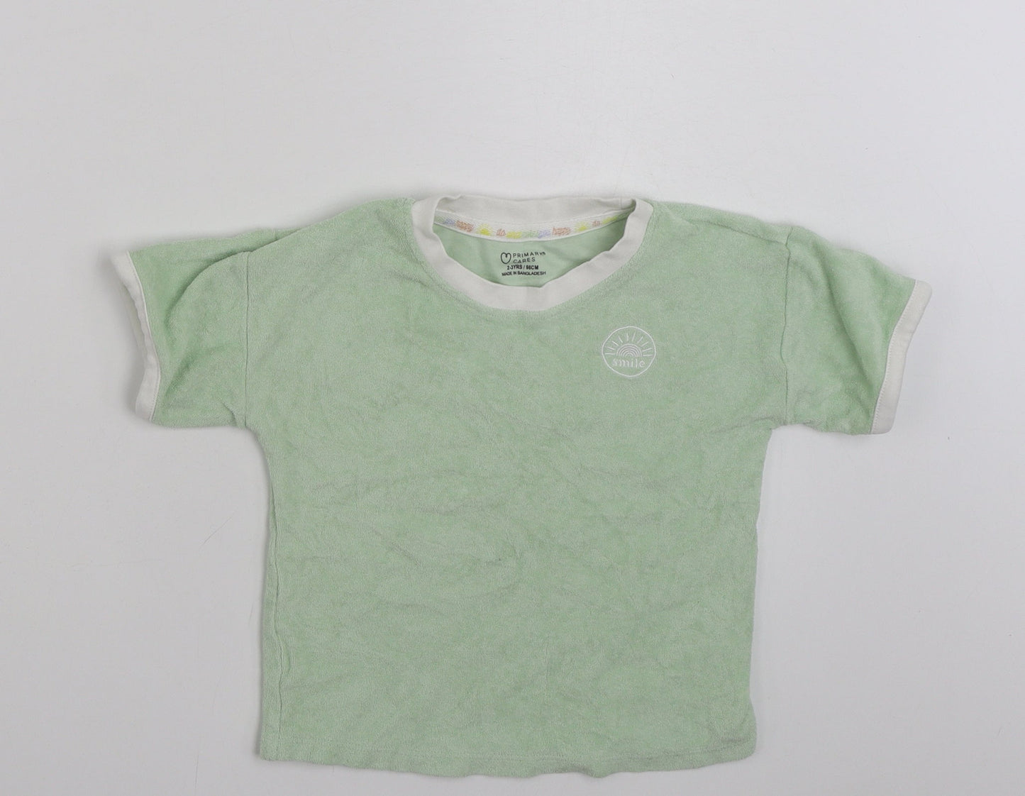 Primark Girls Green  100% Cotton Pullover Sweatshirt Size 2-3 Years  Pullover - Smile