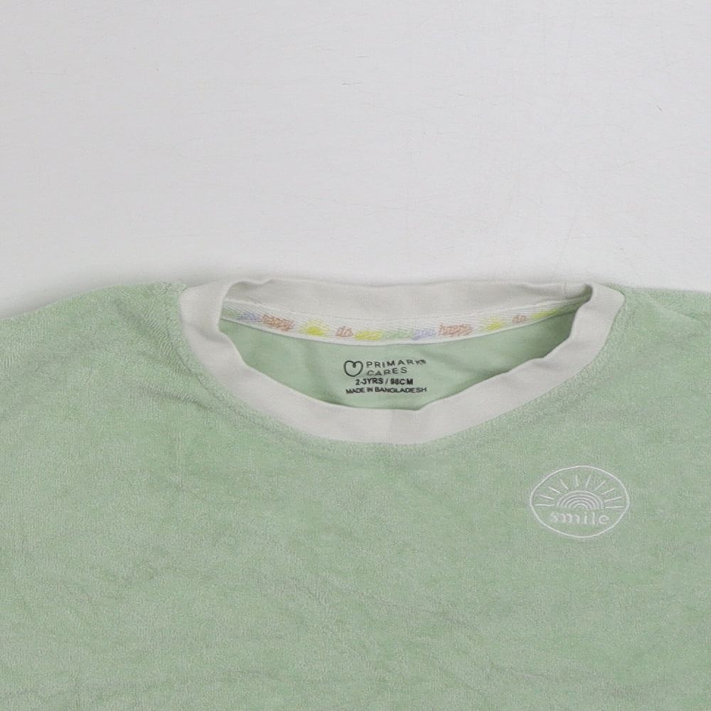 Primark Girls Green  100% Cotton Pullover Sweatshirt Size 2-3 Years  Pullover - Smile
