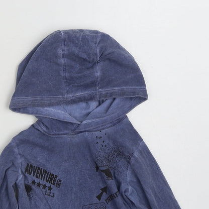 Matalan Boys Blue  100% Cotton Pullover Hoodie Size 2-3 Years  Pullover - Adventure Crew