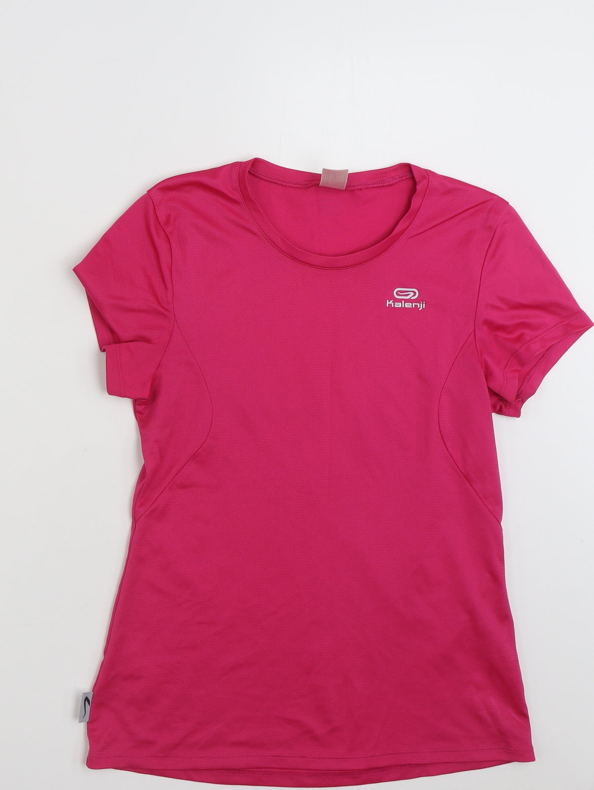 Kalenji Womens Pink  Polyester Jersey T-Shirt Size XS Scoop Neck Pullover