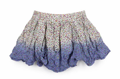 Front view of Topshop women’s multicoloured floral viscose mini skirt, size UK 8, button