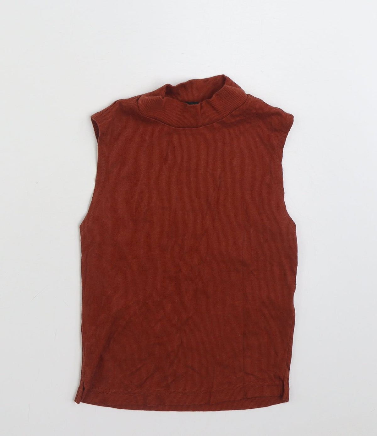 Additional front view of Topshop women’s brown cotton pullover sweatshirt, size UK 6, pullover