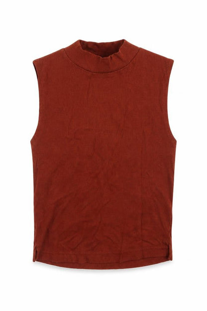 Front view of Topshop women’s brown cotton pullover sweatshirt, size UK 6, pullover