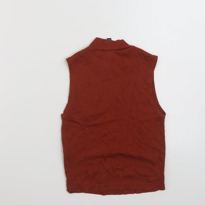 Back view of Topshop women’s brown cotton pullover sweatshirt, size UK 6, pullover