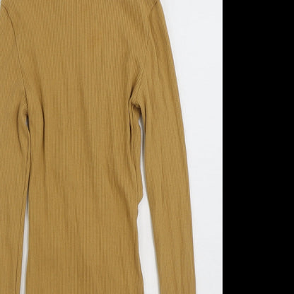 COLLUSION Womens Brown  Cotton Pencil Dress  Size 6  High Neck Pullover