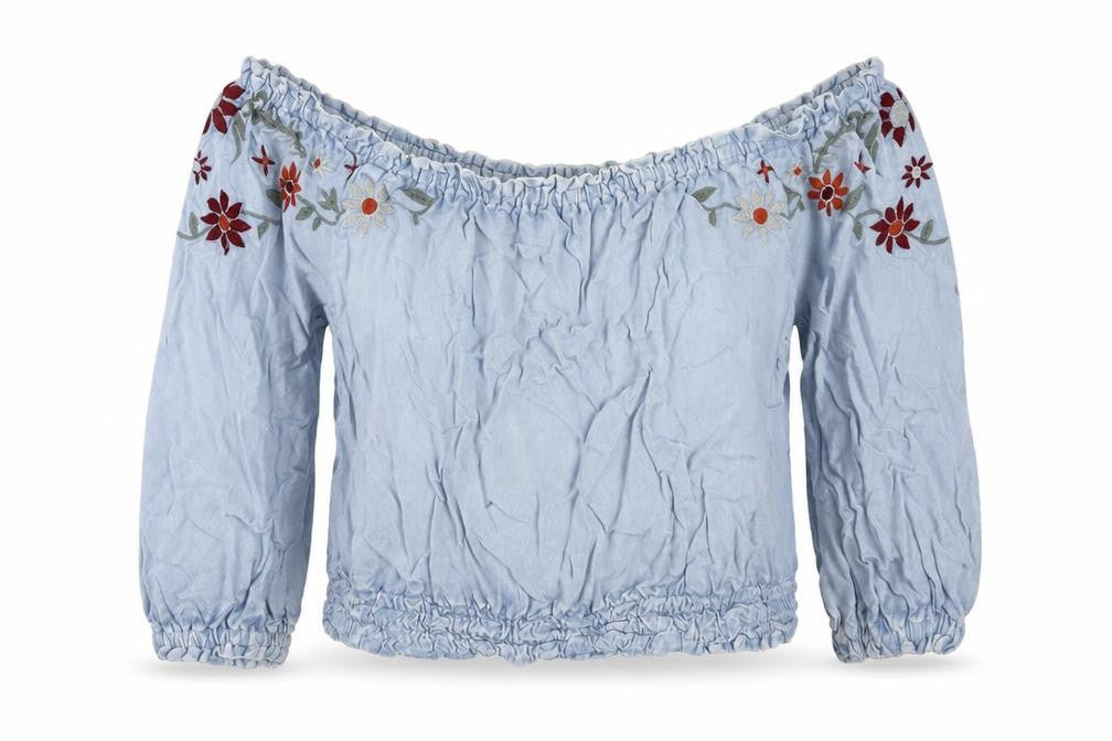 Womens UK Size 8 New Look Blue Basic Blouse