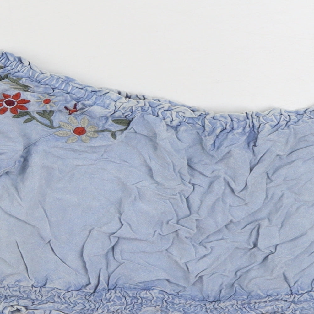 Womens UK Size 8 New Look Blue Basic Blouse