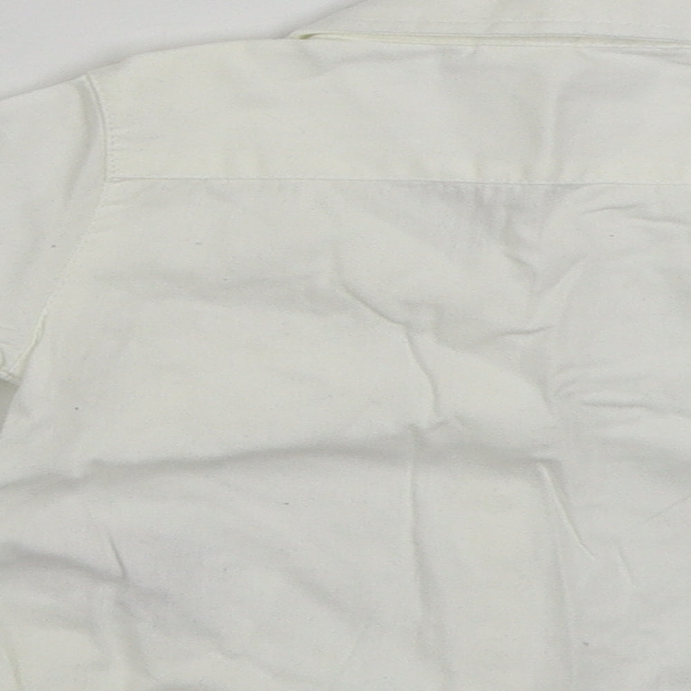Brand and care label for NAME IT girls’ white 100% cotton basic button-up, months collared button -, months