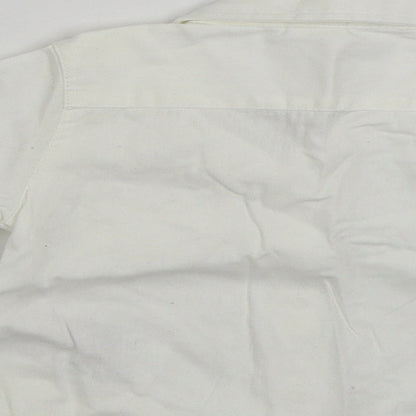 Brand and care label for NAME IT girls’ white 100% cotton basic button-up, months collared button -, months