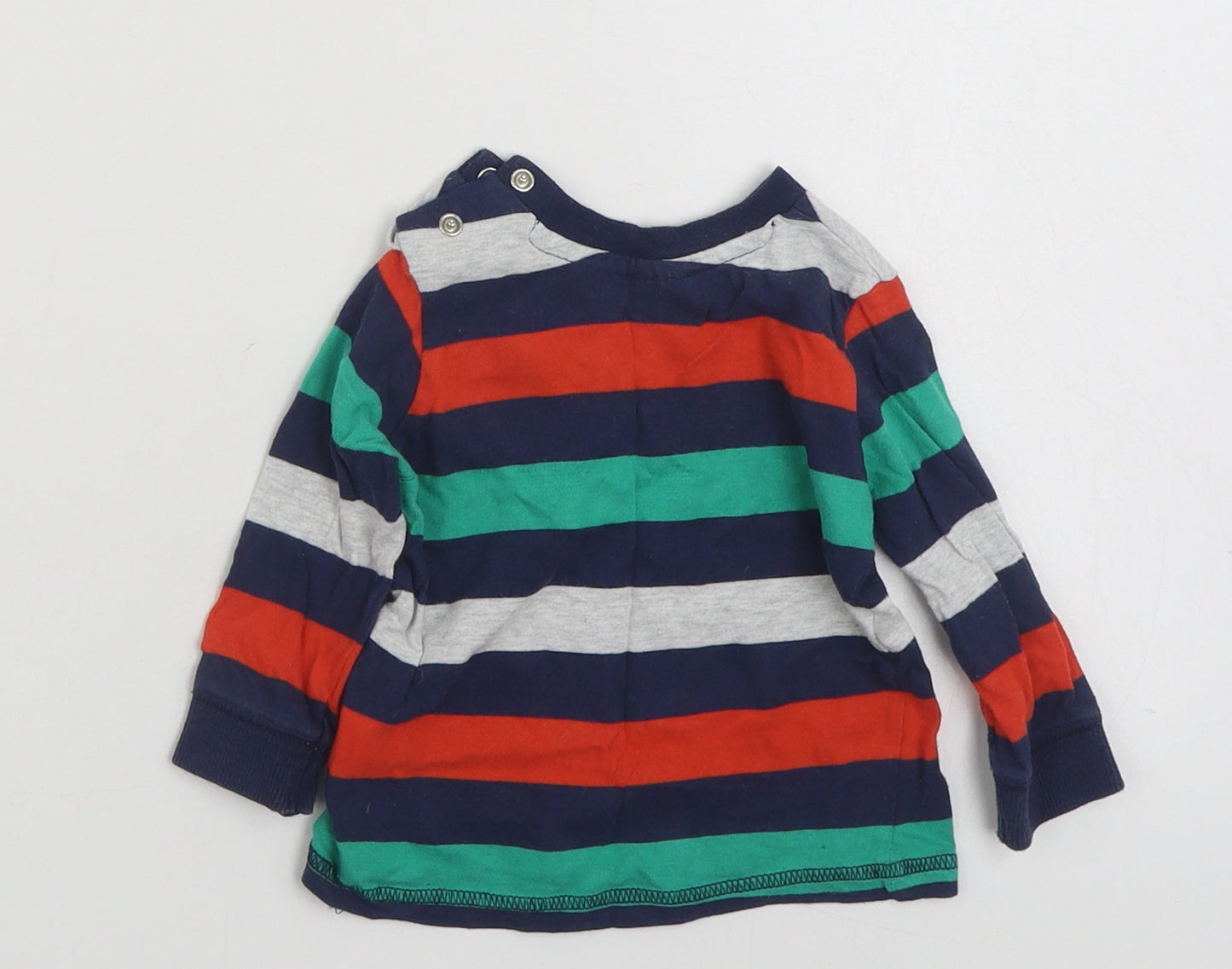 F&F Boys Multicoloured Colourblock 100% Cotton Basic T-Shirt Size 3-6 Months Crew Neck Pullover